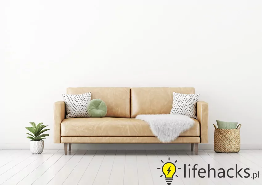Skórzana sofa w salonie