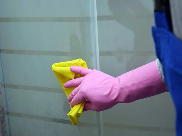 Usuwanie kamienia z kabiny prysznicowej