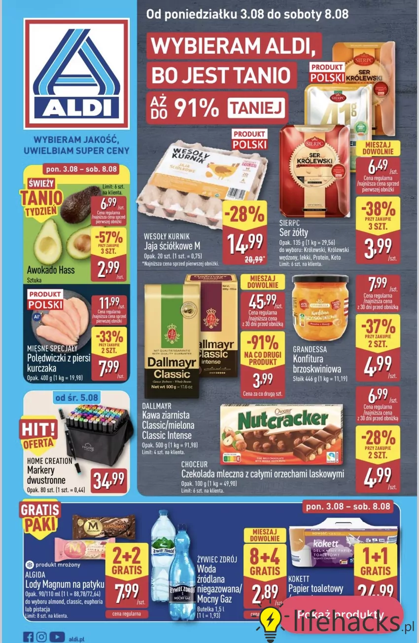 Kawa ziarnista Dallmayr Classic lub kawa mielona Dallmayr Classic Intense za 3,99 zł/co drugą paczkę Promocje w ALDI