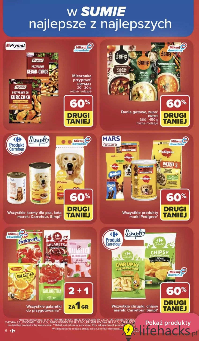Dania gotowe i zupy Marki JemyJemy - drugie opakowanie 60% taniej Promocje w Carrefour