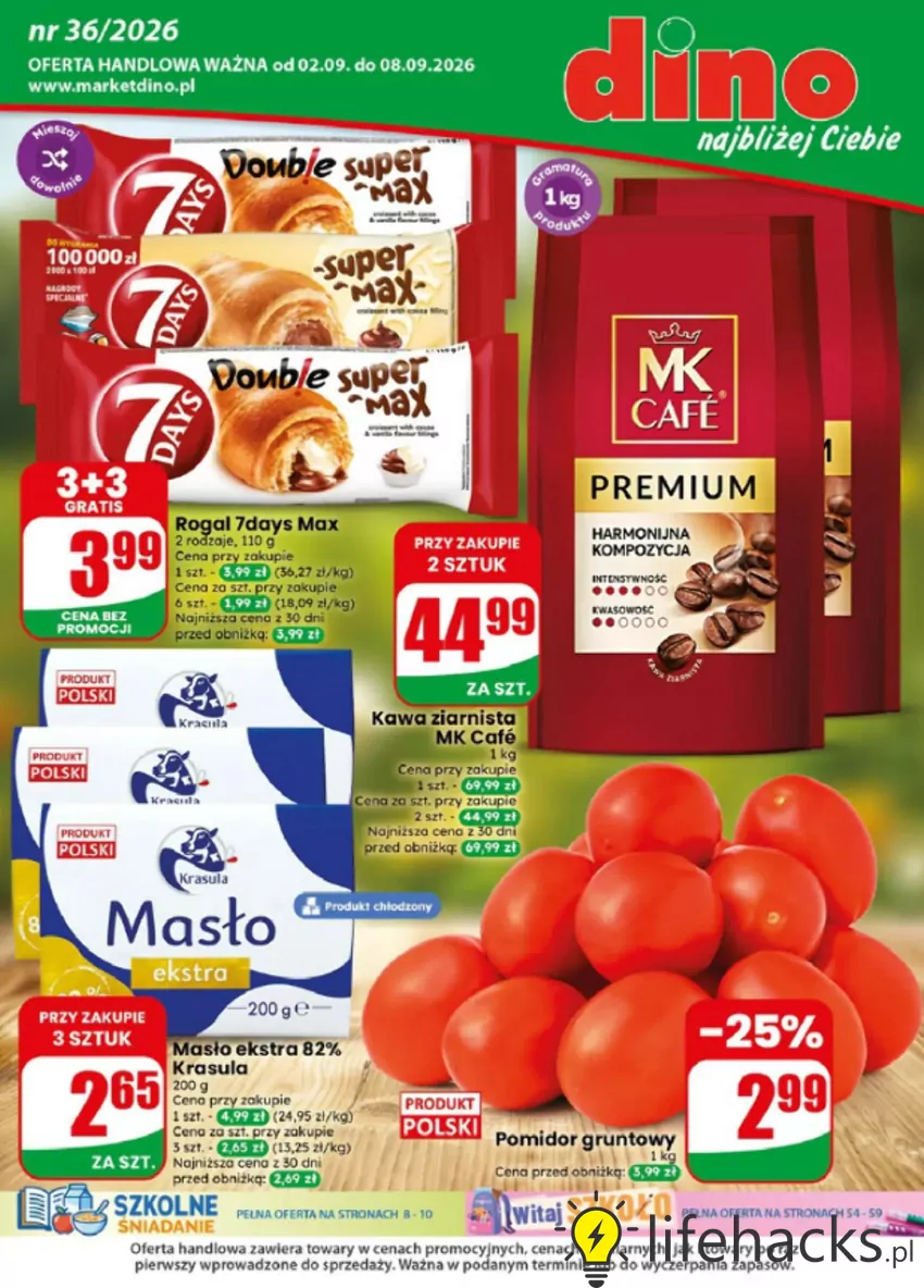 W promocji m.in. kawa ziarnista i masło Dino - gazetka