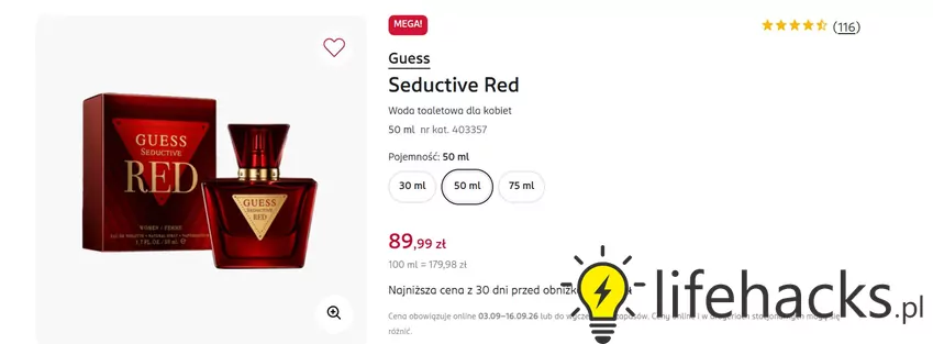 Popularna woda toaletowa dla kobiet za mniej niż 100 zł Rossmann - gazetka