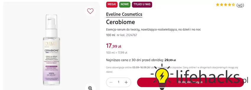 Esencja-serum do twarzy za mniej niż 18 zł Rossmann - gazetka