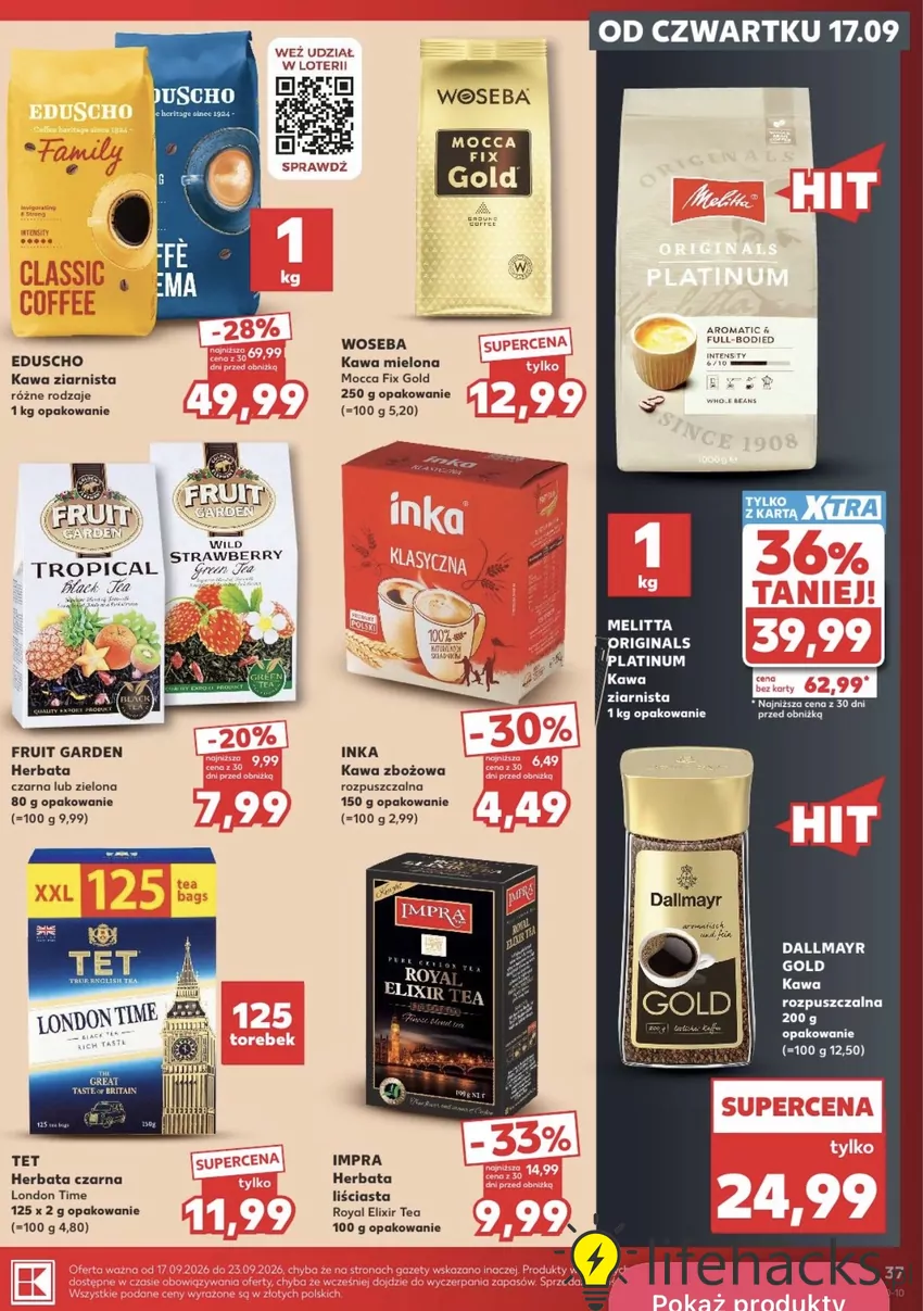 Kawa ziarnista Melitta Originals Platinum (1 kg) teraz taniej o 36% w Kauflandzie Promocje w Kauflandzie