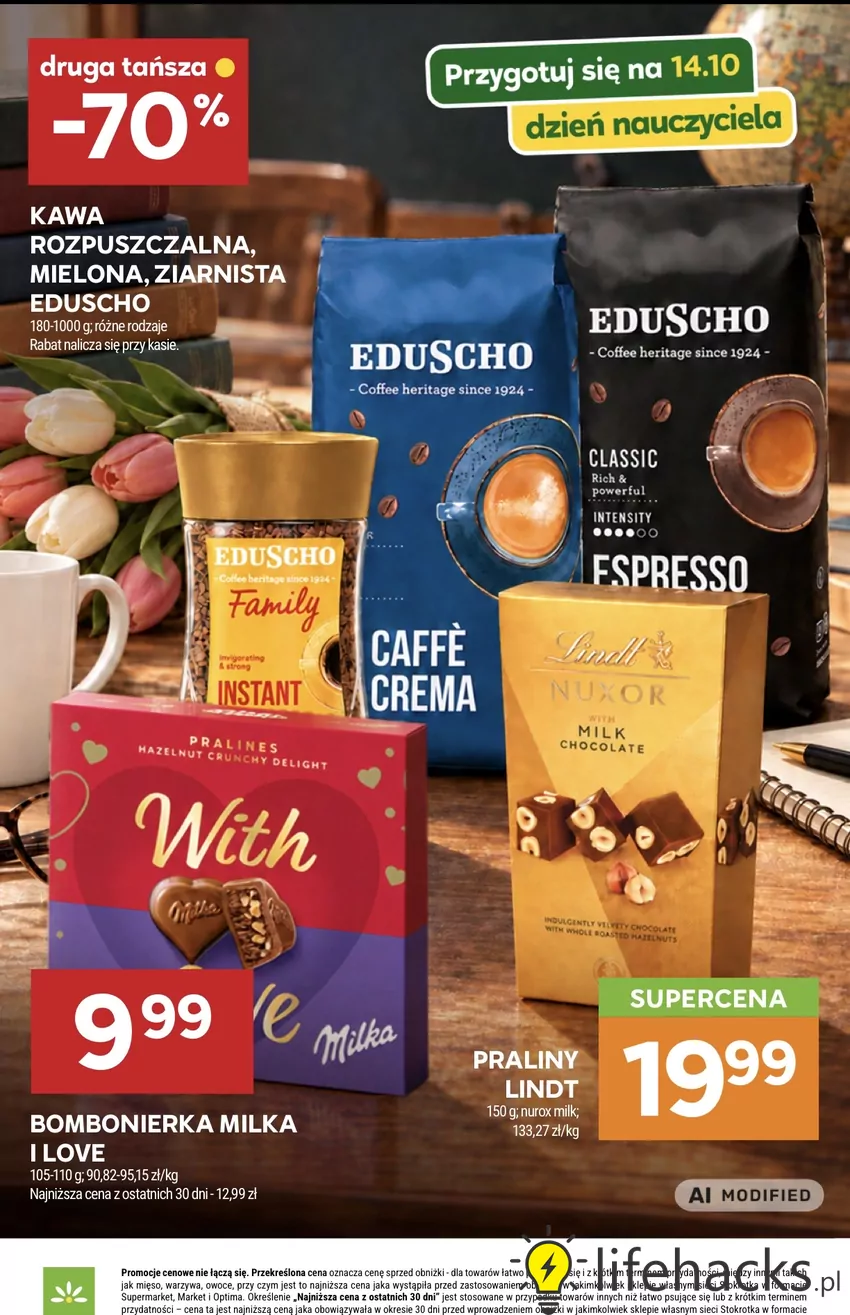 Wszystkie kawy marki Eduscho (180-1000 g) w promocji: "druga tańsza -70%" Promocje w Stokrotce