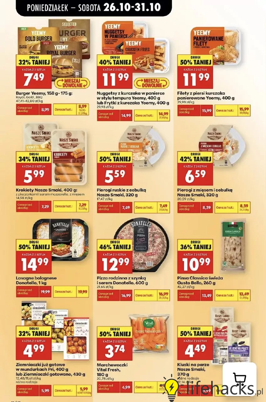 Krokiety Nasze Smaki (400 g) w promocji "drugi 34% taniej" Promocje w Biedronce
